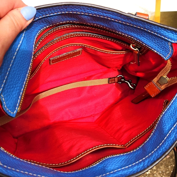 Dooney & Bourke Blue Pebbled Leather Shoulder Bag - Picture 11 of 17